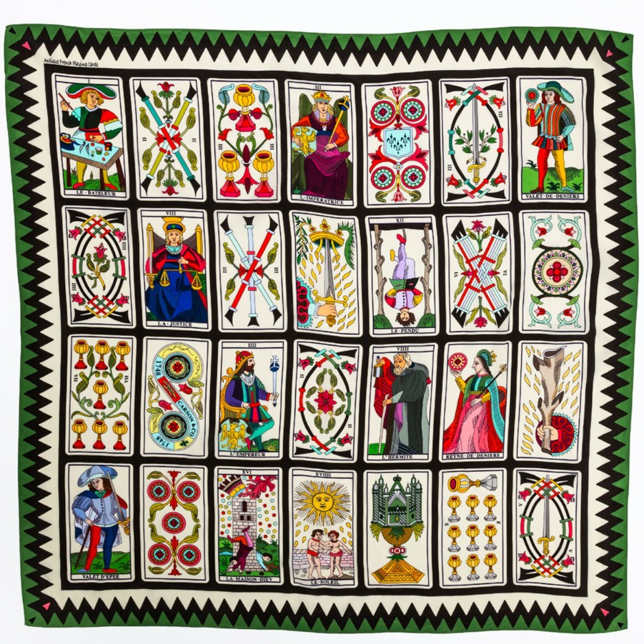 * Women'S Accessories | Antique French Playing Card Scarf By Carson & Co