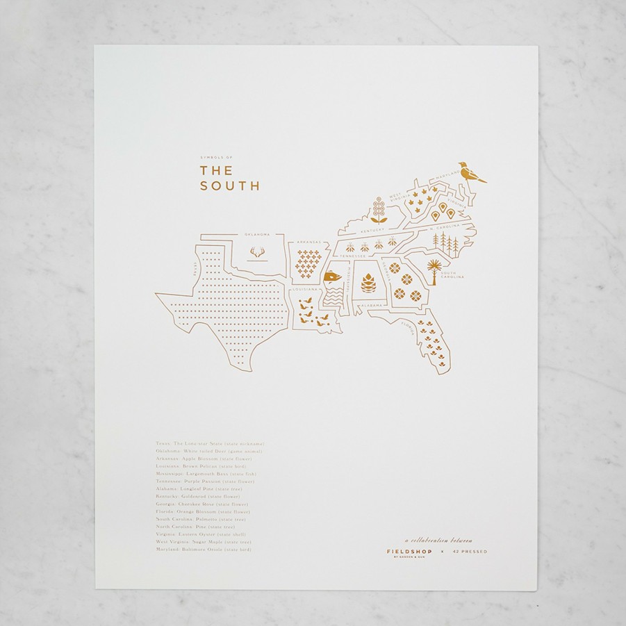 * Decor | Symbols Of The South Map By 42 Pressed