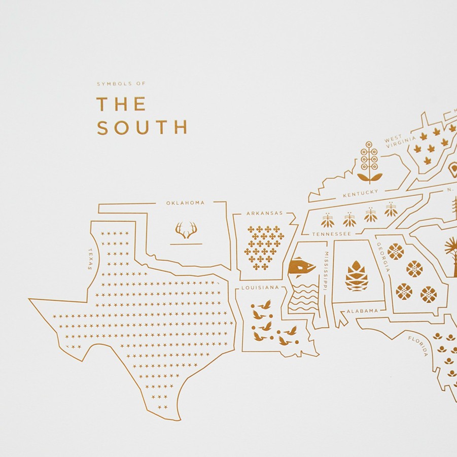 * Decor | Symbols Of The South Map By 42 Pressed