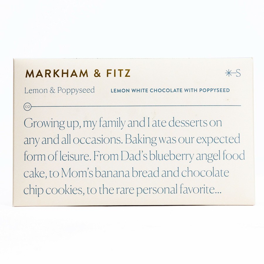 * Pantry | Lemon & Poppyseed White Chocolate Bar By Markham & Fitz