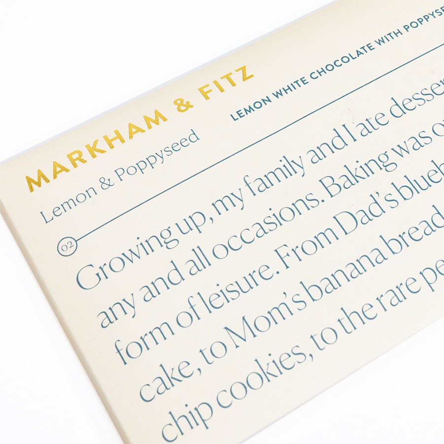 * Pantry | Lemon & Poppyseed White Chocolate Bar By Markham & Fitz