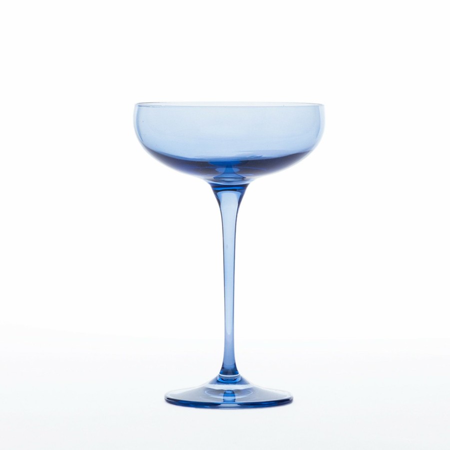 * Bar | Champagne Coupes In Cobalt (Set Of 6) By Estelle Colored Glass