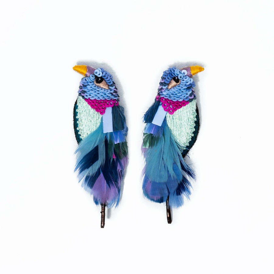 * Earrings | Exclusive Bird Earrings In Blue By Mignonne Gavigan