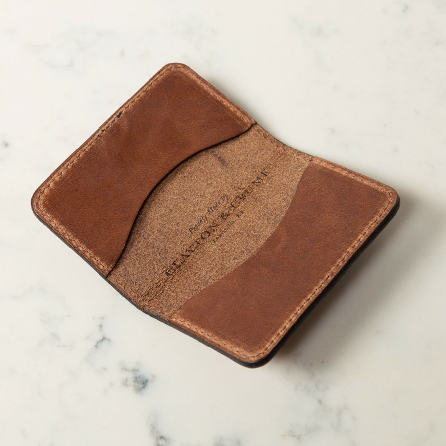 * Men'S Accessories | Dark Brown Business Card Holder By Clayton & Crume