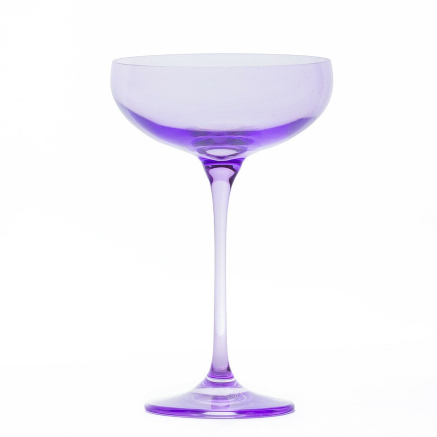 * Bar | Champagne Coupes In Lavender (Set Of 6) By Estelle Colored Glass