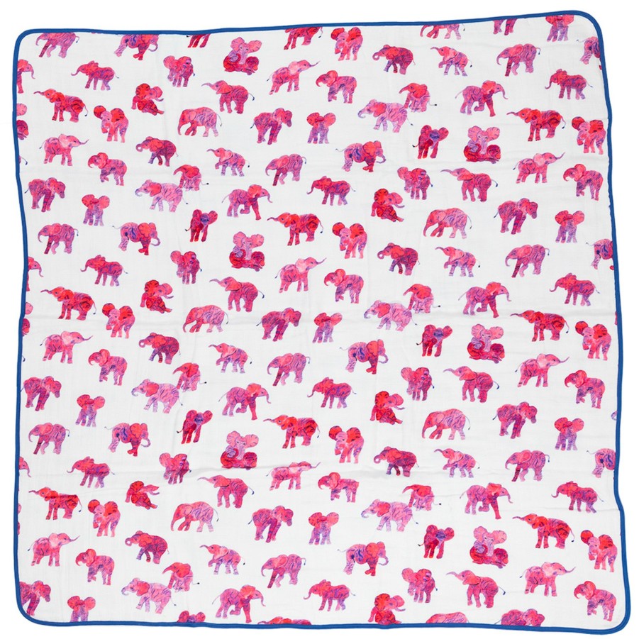 * For Kids | Elephants, Hippos, & Tapirs Baby Blanket By Olivia Wendel