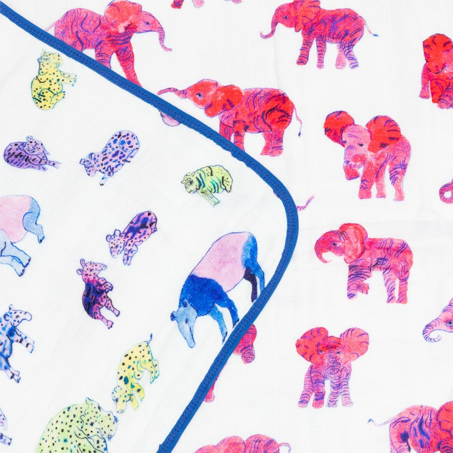 * For Kids | Elephants, Hippos, & Tapirs Baby Blanket By Olivia Wendel