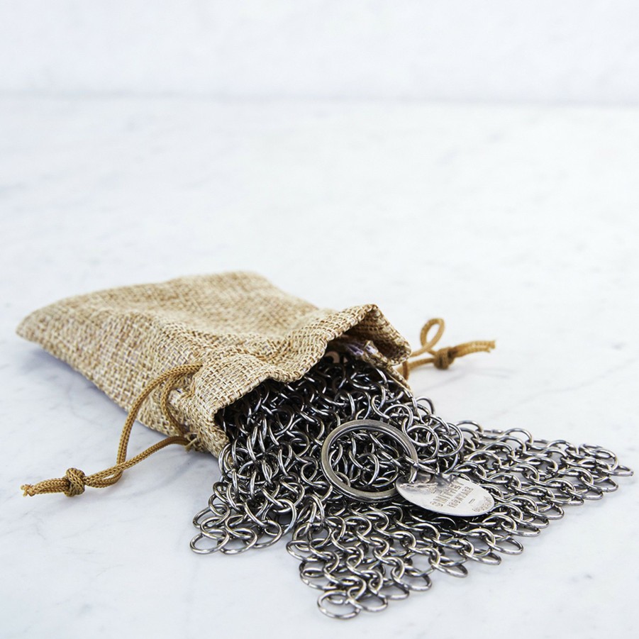 * Kitchen Accessories | Stainless-Steel Chain Mail Scrubber By Smithey Ironware Co.