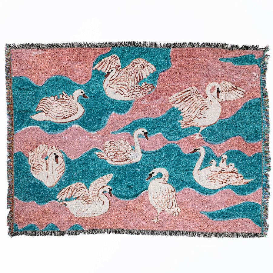 * Decor | Peaceful Swans Blanket By Olivia Wendel