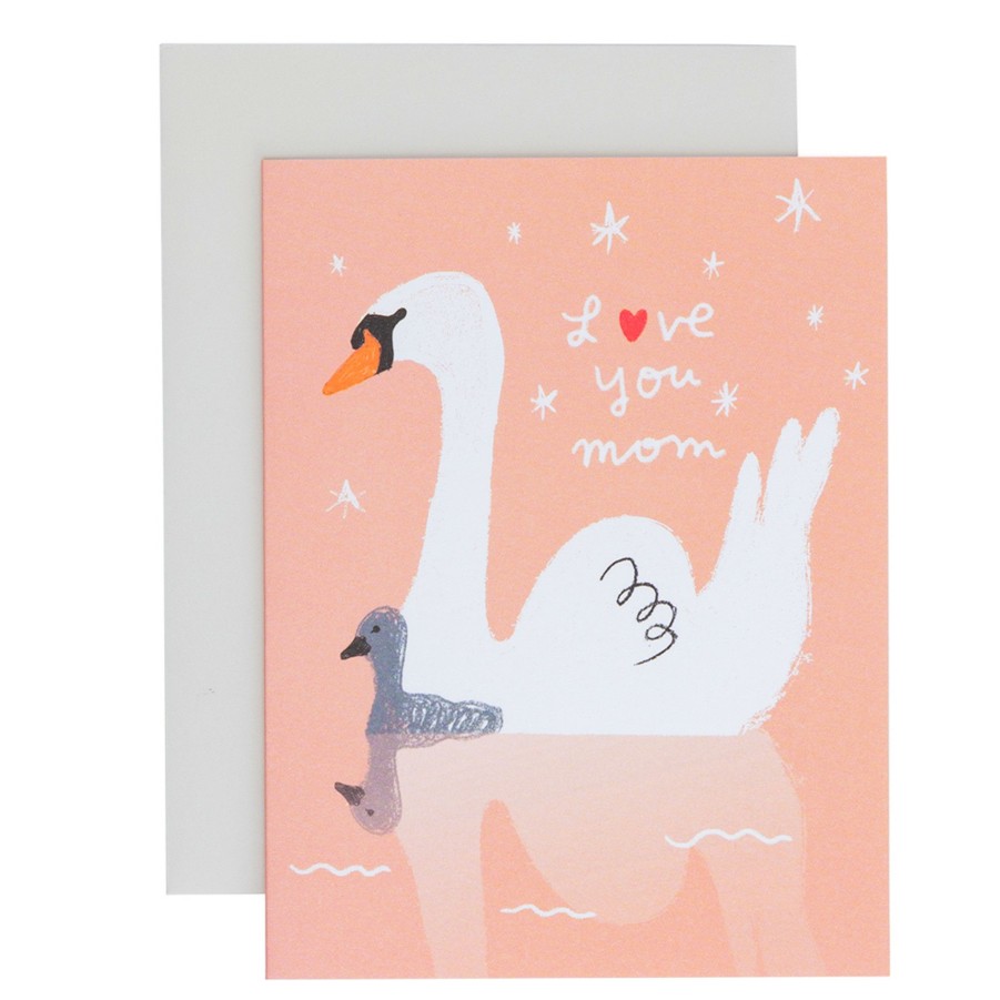 * Stationery & Cards | Swan Mom Mother'S Day Card By Carolyn Suzuki