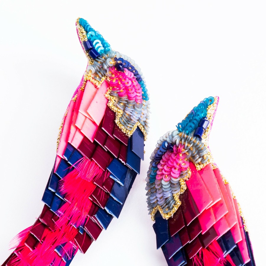 * Earrings | Bird Earrings In Hot Pink By Mignonne Gavigan