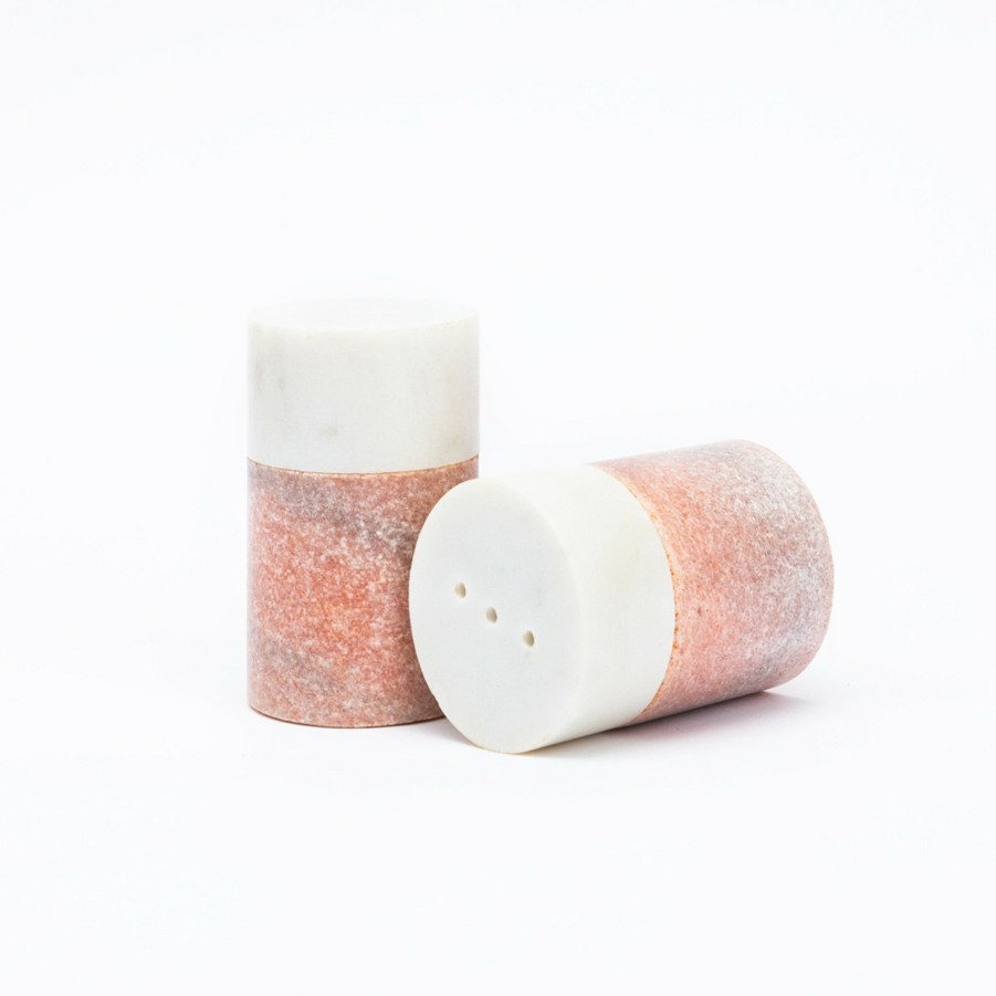 * Tabletop | Pink Marble Salt + Pepper Holder By Anaya