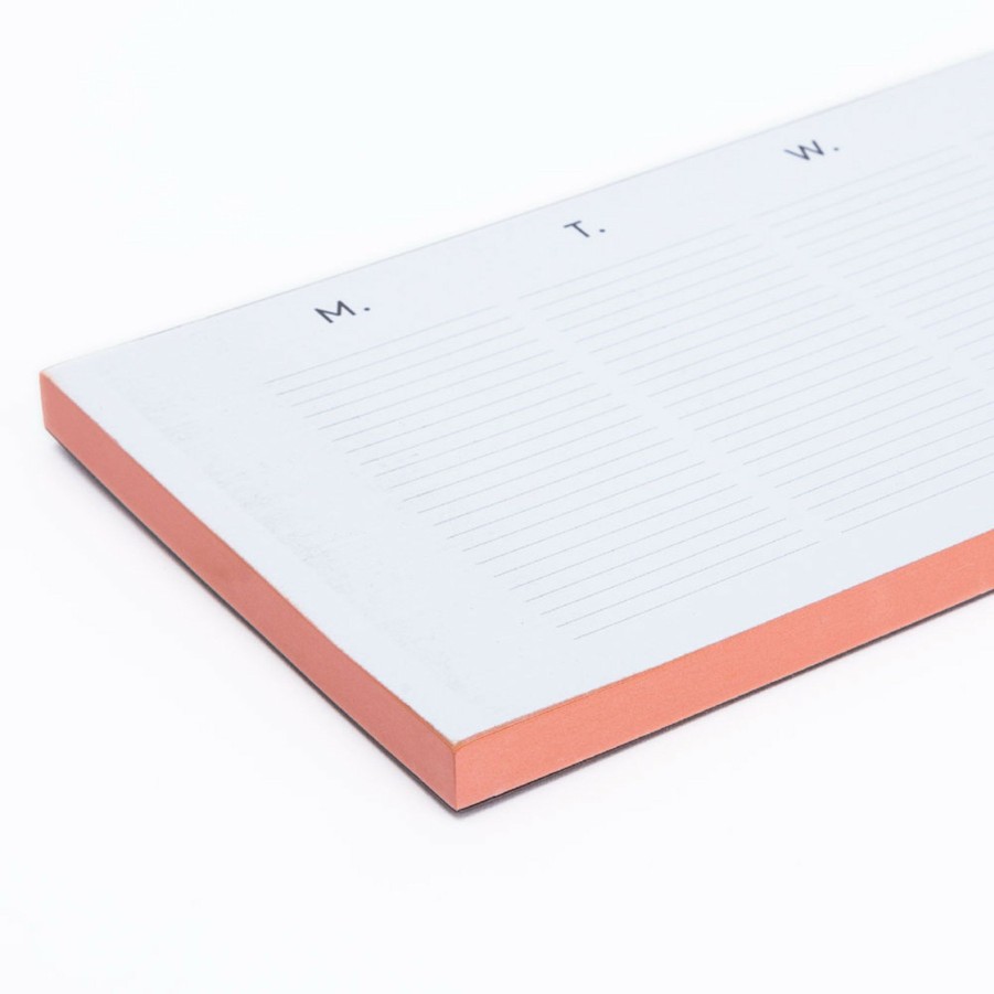 * Stationery & Cards | Pink-Edged Weekly Planner Desk Pad By Wms & Co.