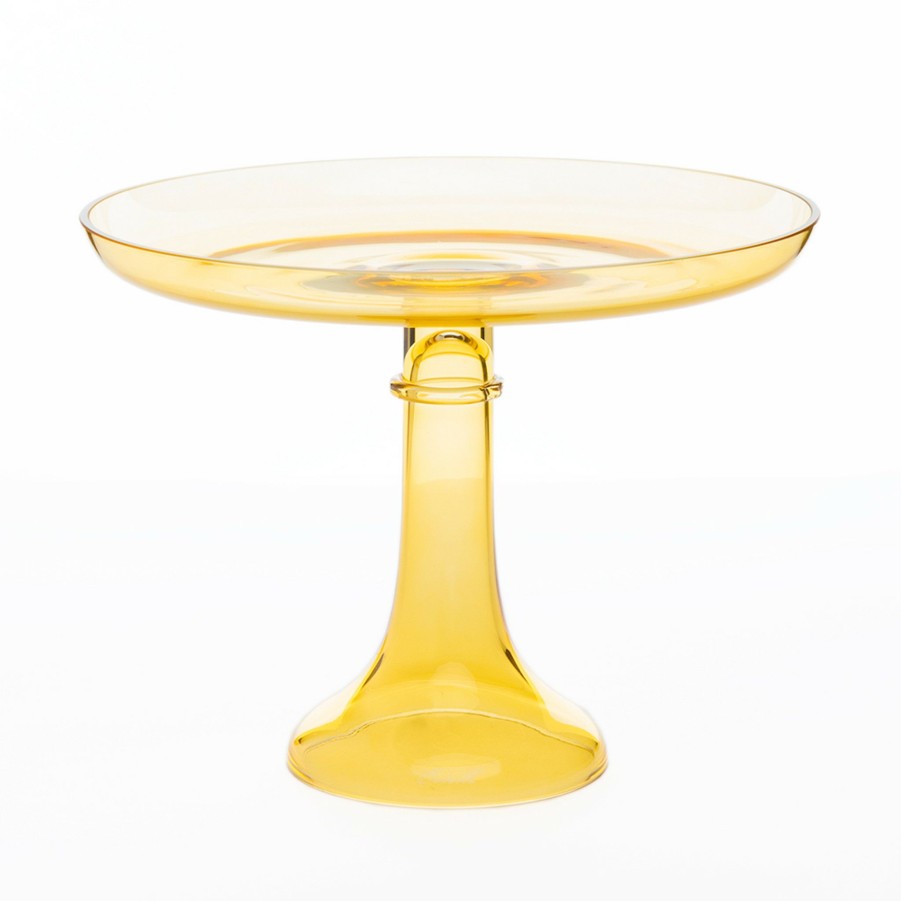 * Tabletop | Cake Stand In Yellow By Estelle Colored Glass