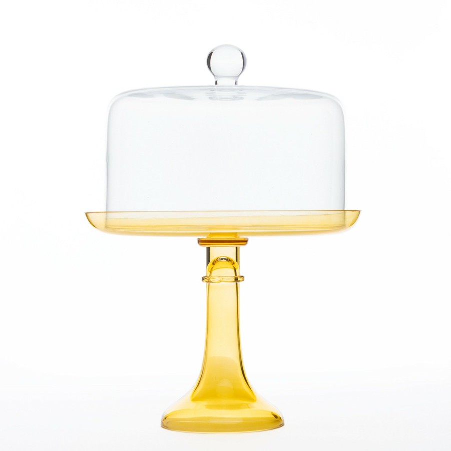 * Tabletop | Cake Stand In Yellow By Estelle Colored Glass